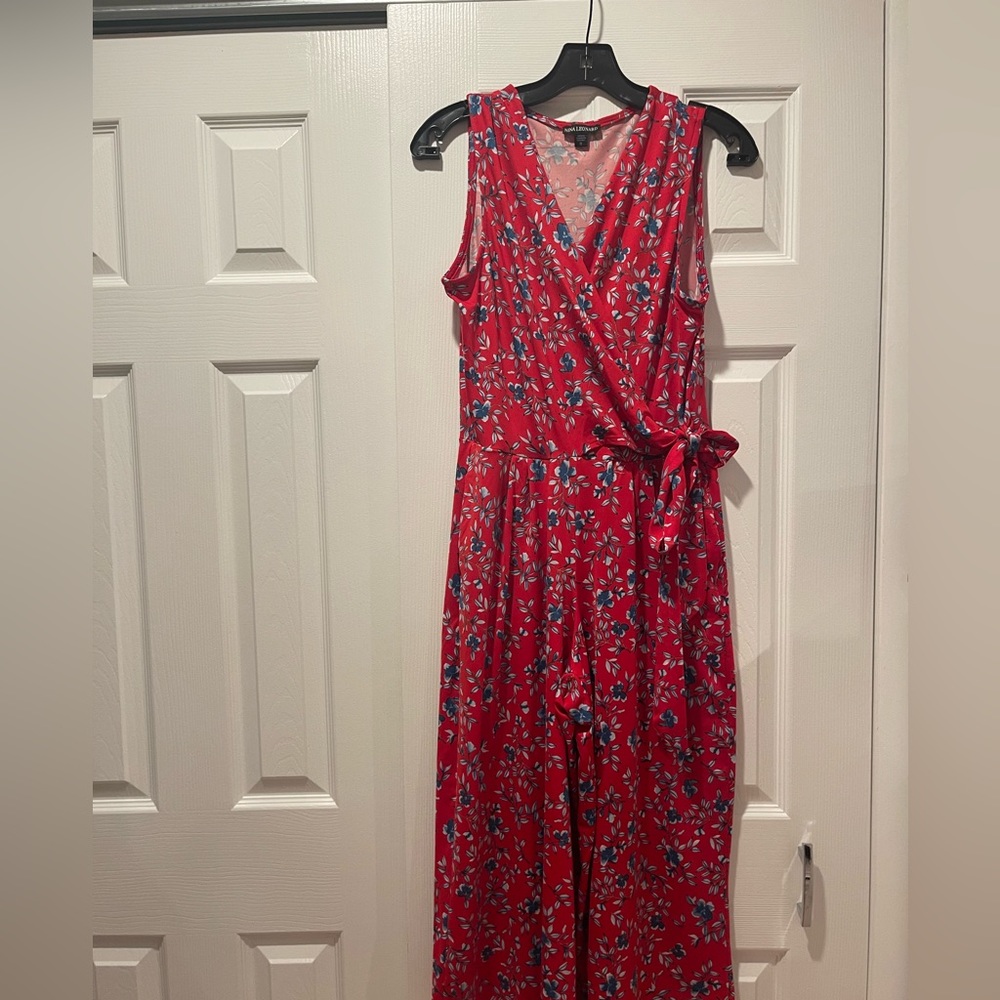 Red jumpsuit floral